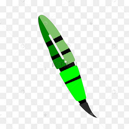 绿色的水彩笔插画