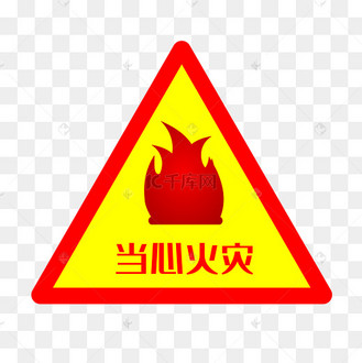 当心火灾黑色艺术字