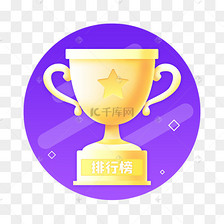 奖杯悬浮按钮微立体排行榜图标icon