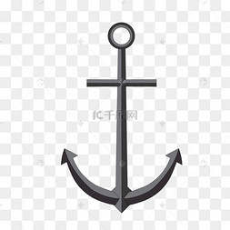船锚剪影装饰素材图案