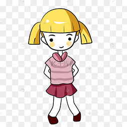卡通马尾辫女孩