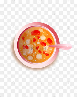 矢量手绘卡通红枣莲子粥
