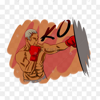 拳击健身人物插画