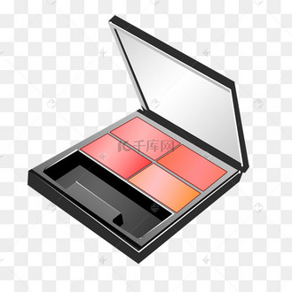 手绘化妆工具眼影插画