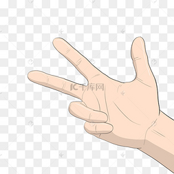 伸三根手指手势