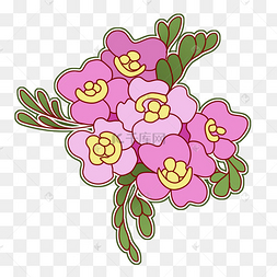 手绘粉色花朵插画下载 png下载psd紫薇花水彩红色花卉下载 png下载psd