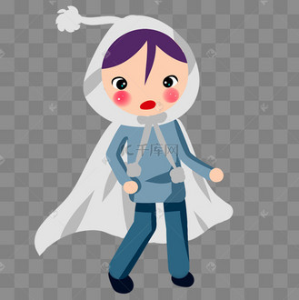 灰色穿披风的男孩