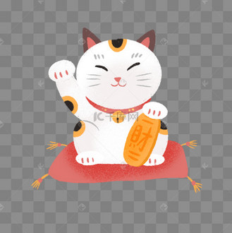 手绘可爱日系招财猫