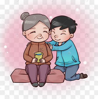 揉肩膀温馨亲子孝顺场景母亲节png素材