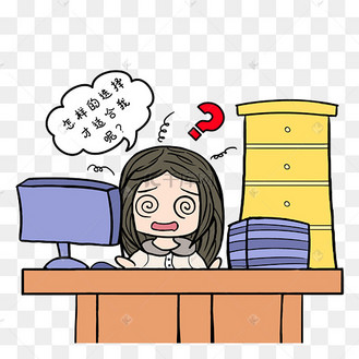 卡通小女孩有选择困难