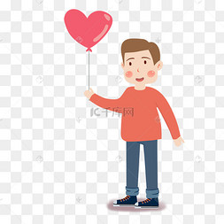 拿气球的卡通人