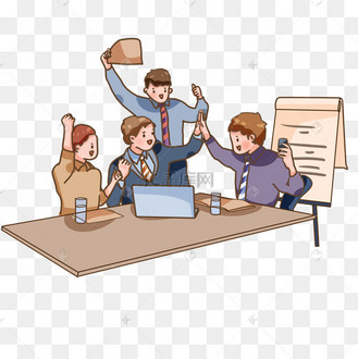 卡通人物公司开会讨论