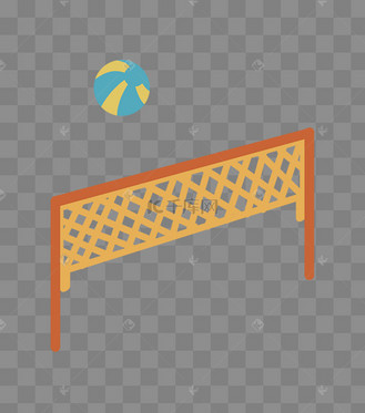 卡通沙滩排球场地