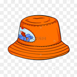黄色的渔夫帽插画
