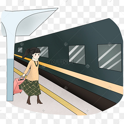 卡通火车站台