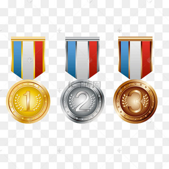 荣誉奖杯奖牌前三名徽章