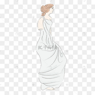 清新个性手绘断臂维纳斯希腊雕像漫画