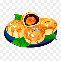 酥饼点心甜点下载 png下载psd手绘点心装饰插画下载 png下载ai复古