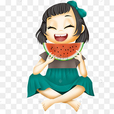吃西瓜的女孩