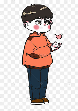 情人节清新可爱的男孩小男朋友卡通人物