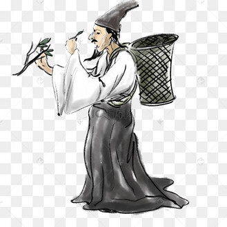 本草纲目李时珍中国风水墨画