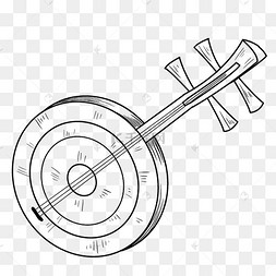 立体线描三弦插画