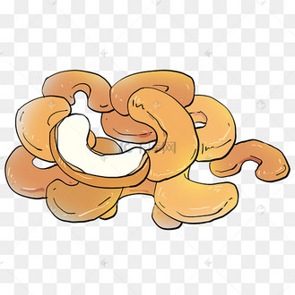 黄色美味腰果插画