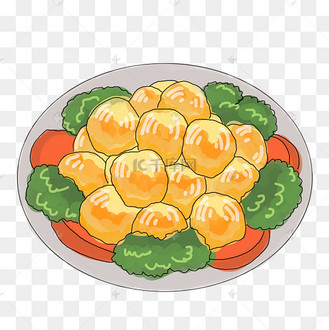 插画手绘肉丸子图
