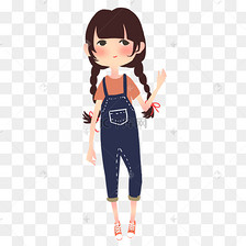 穿背带裤的女孩