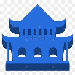一座卡通宝塔免抠图中国风建筑宝塔免抠图陕西宝塔山宝塔卡通古代建筑