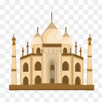 印度古建筑泰姬陵插画