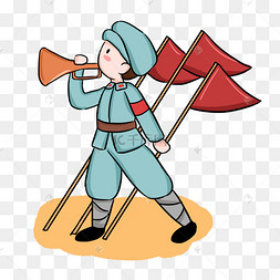 八一建军节吹号角革命军人
