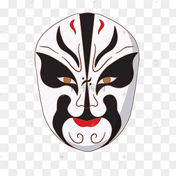 白色戏剧脸谱插图