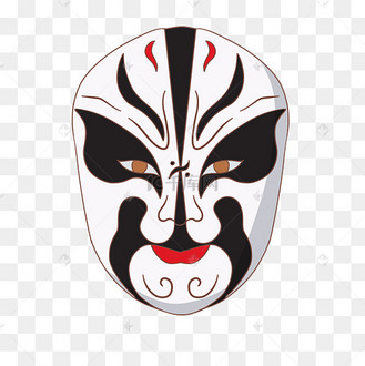 白色戏剧脸谱插图