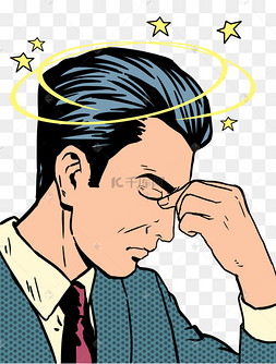 头晕疼痛中男子