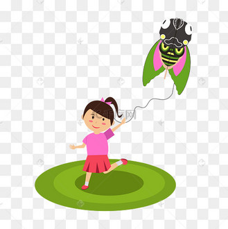 儿童节户外放风筝六一