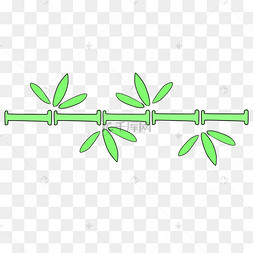 竹子分割线手绘插画