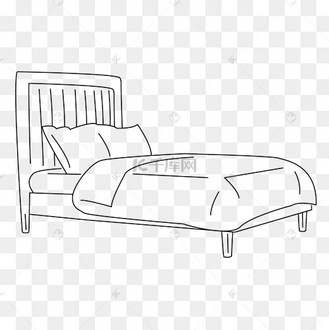 卡通侧面手绘床线稿