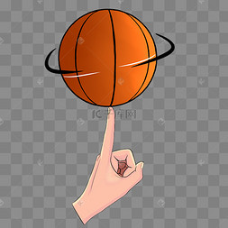 篮球转球技巧插画