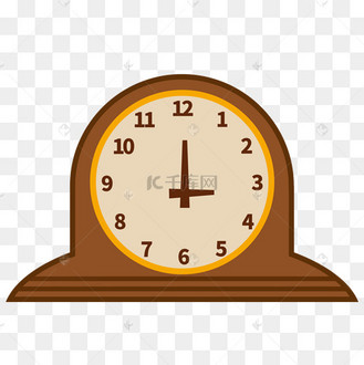 圆形棕色落地钟卡通装饰素材免费下载