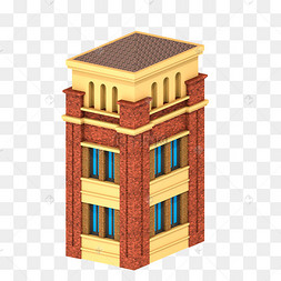 3d立体三层楼房