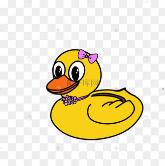 一只可爱的黄色小母鸭