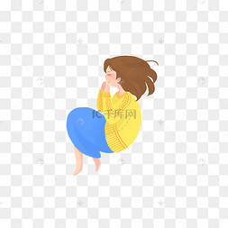 熟睡的女孩蜷缩的小老鼠在叶片下躲雨的猫蜷缩小狐狸蜷缩着睡觉的猫咪