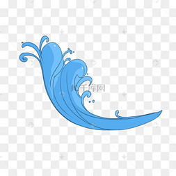 卡通浪花海水