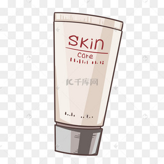 手绘卡通洗面奶插画