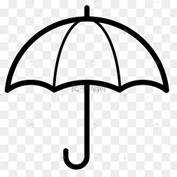 黑色圆弧雨伞元素