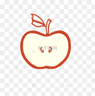 简洁卡通苹果一半png