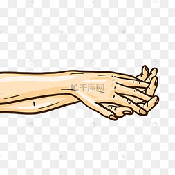 手绘双手交叉重叠手指