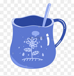 蓝色卡通杯子