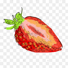 一朵切开的草莓免抠图
